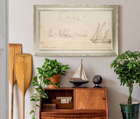 Sailboats A City In The Distance by Jan Brueghel The Elder