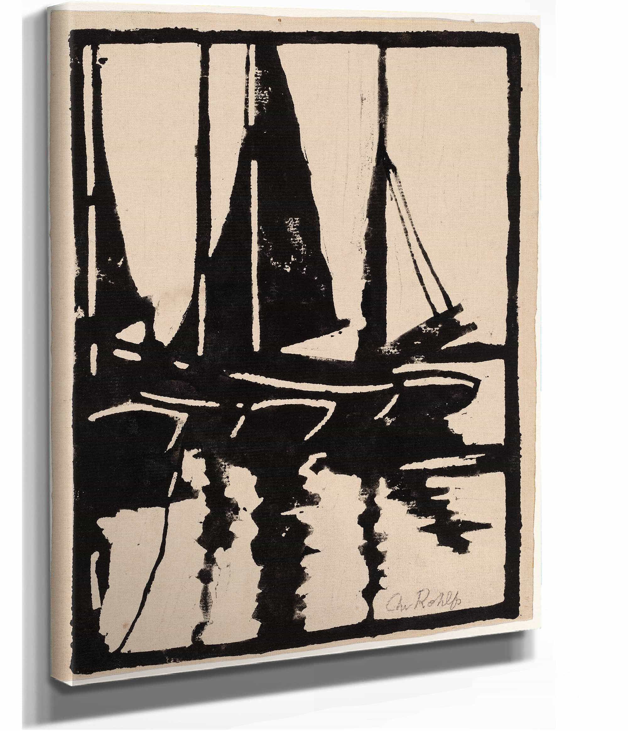Sailboats In The Harbor by Christian Rohlfs