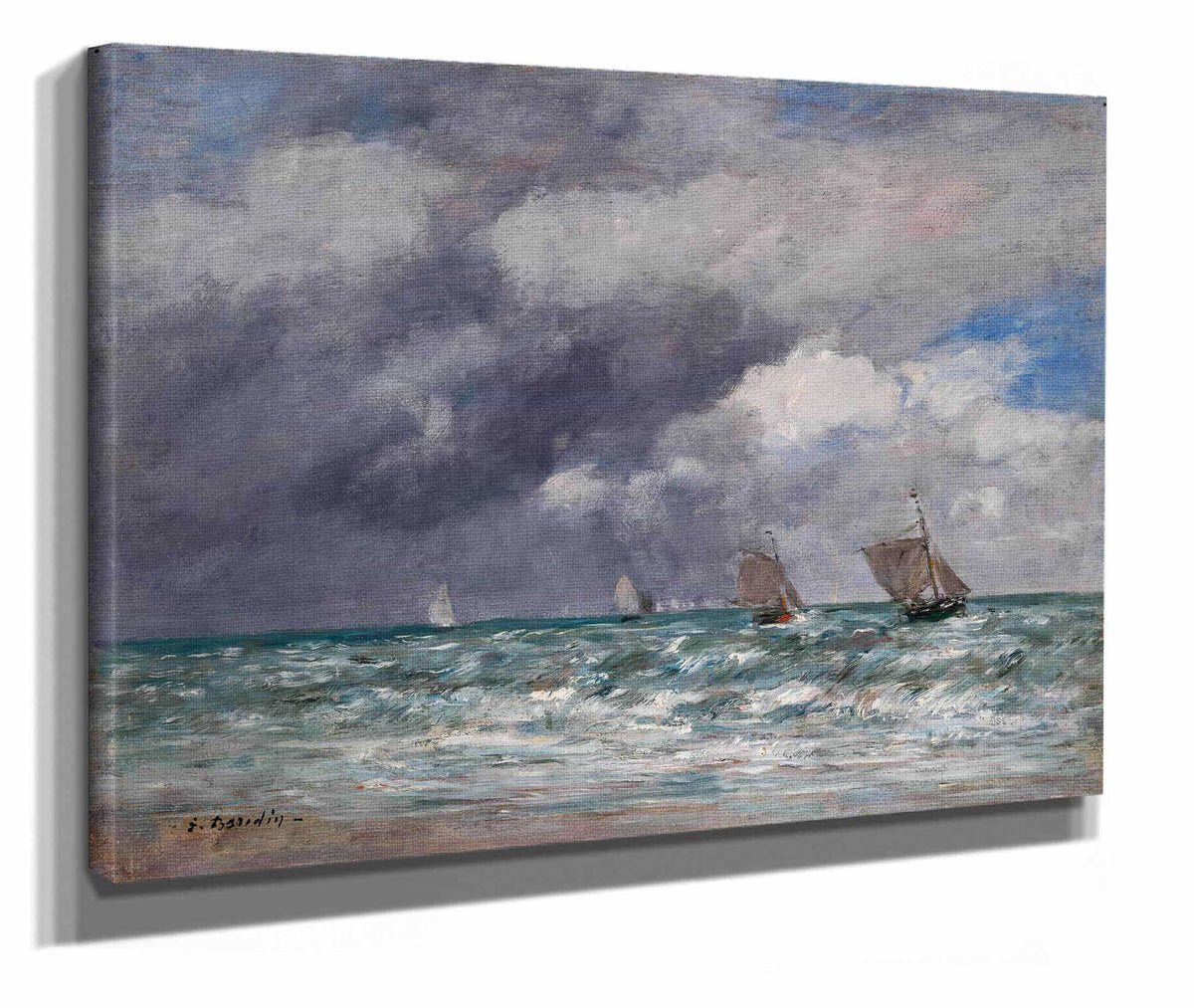 Sailboats Near Trouville  by Eugene Boudin