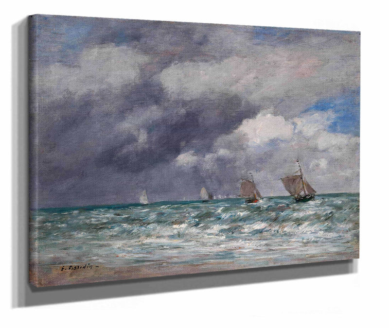 Sailboats Near Trouville  by Eugene Boudin