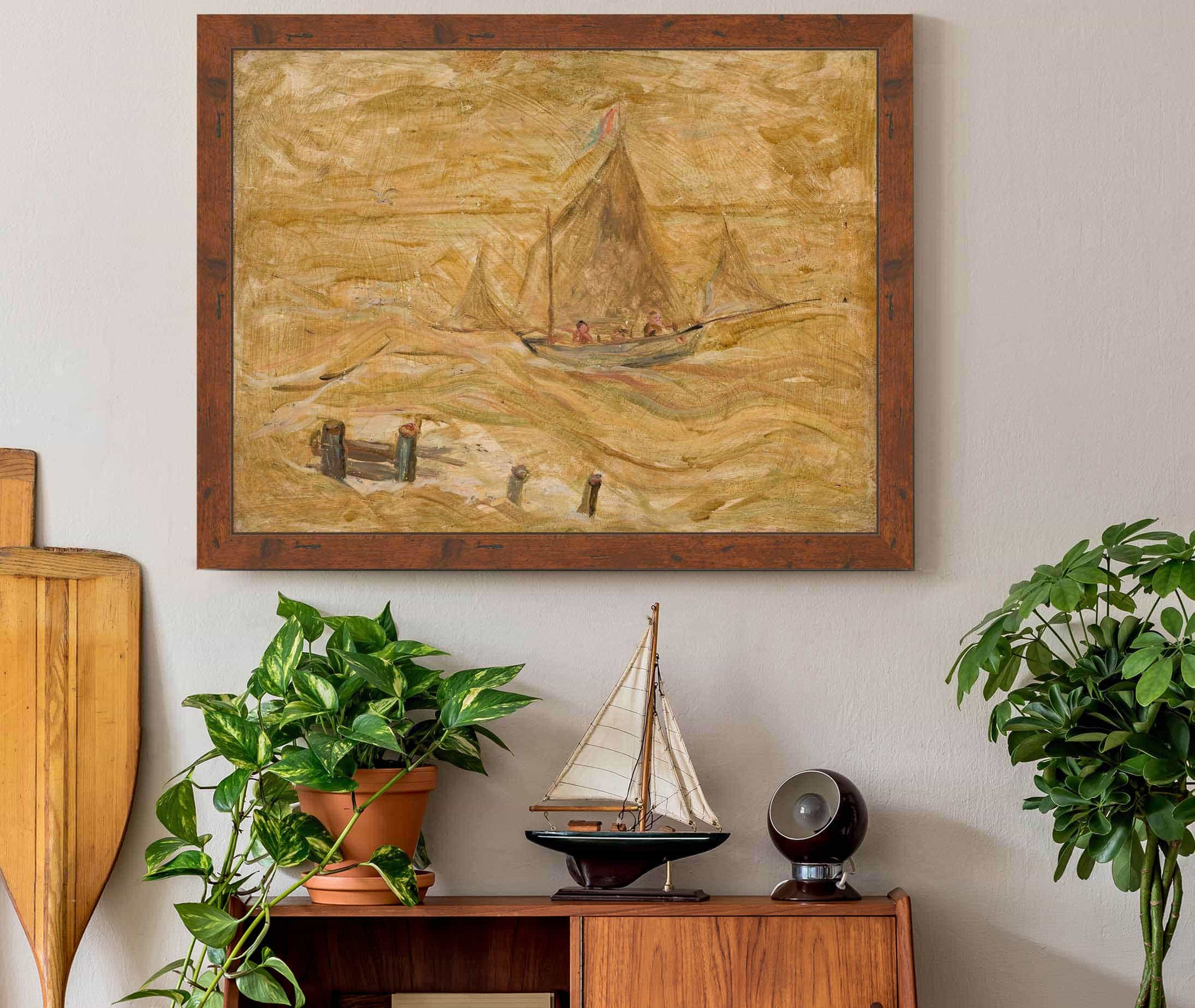 Sailing Boat On A Sea by Tadeusz Makowski