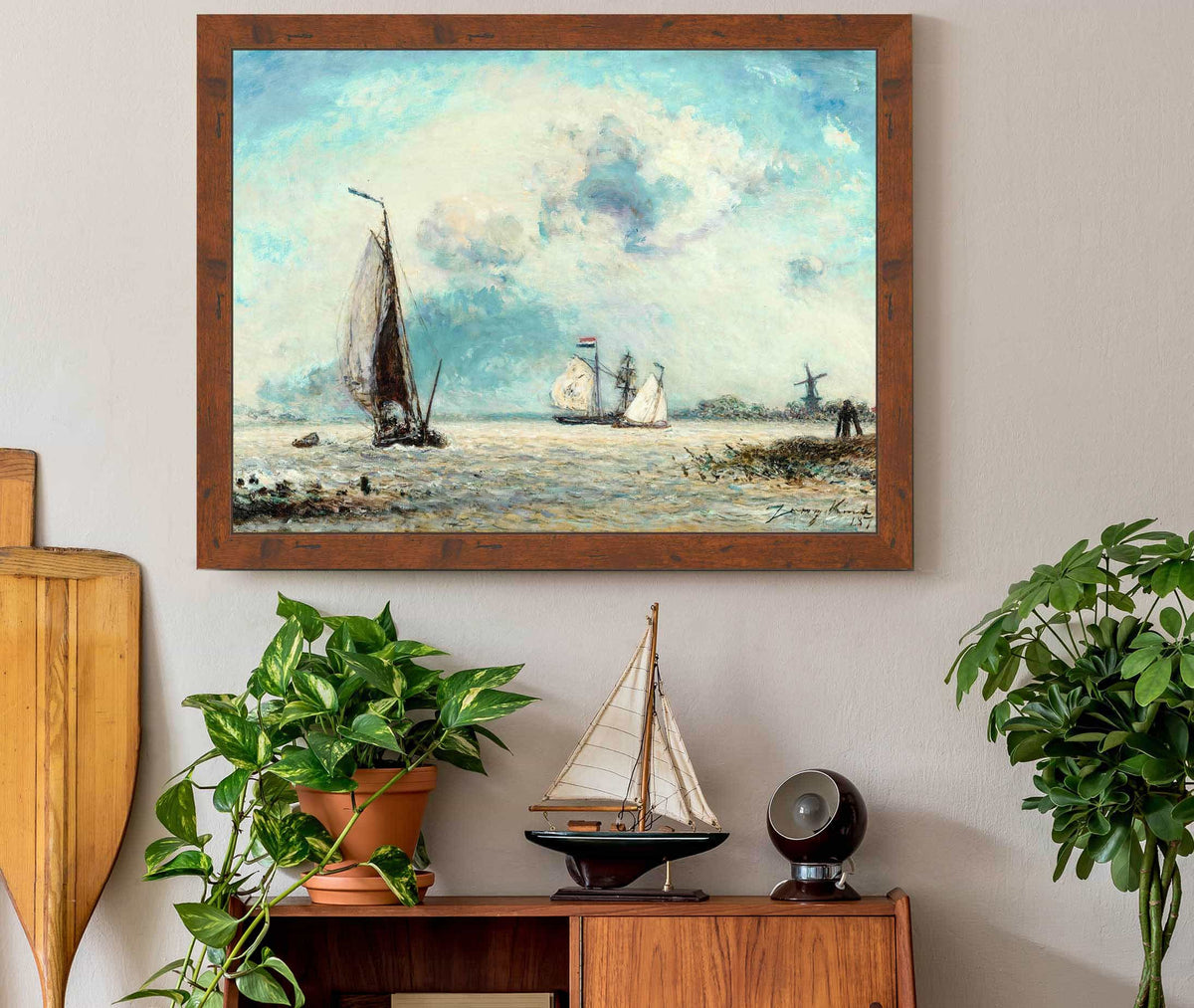 Sailing Boats On The Meuse by Johan Barthold Jongkind