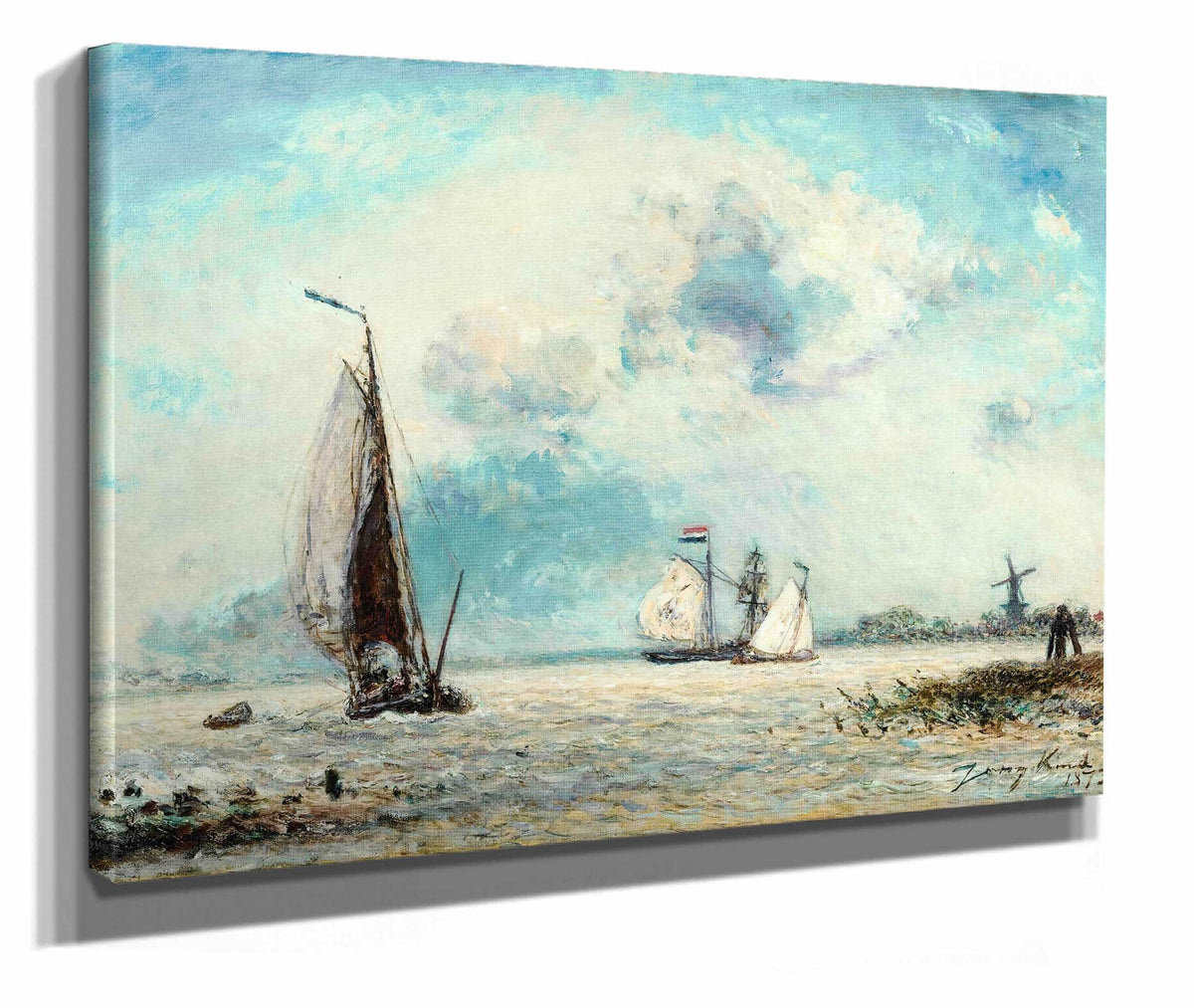 Sailing Boats On The Meuse by Johan Barthold Jongkind