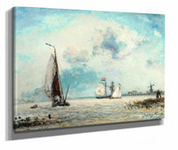 Sailing Boats On The Meuse by Johan Barthold Jongkind