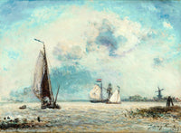 Sailing Boats On The Meuse by Johan Barthold Jongkind