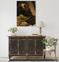 Saint Alexius In A Brown Wrap Holding A Staff by Guercino