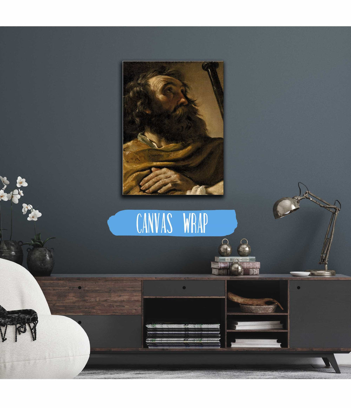 Saint Alexius In A Brown Wrap Holding A Staff by Guercino