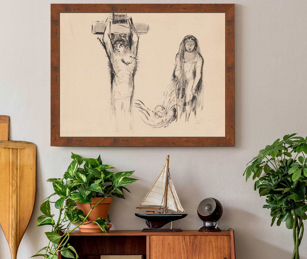 Saint Anthony And The Two Temptresses Saint Antoine Et Deux Tentatrices by Odilon Redon