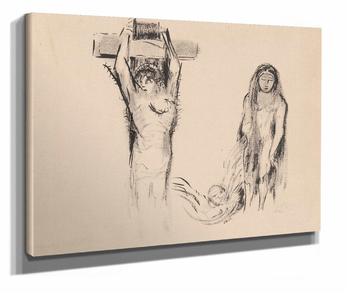 Saint Anthony And The Two Temptresses Saint Antoine Et Deux Tentatrices by Odilon Redon