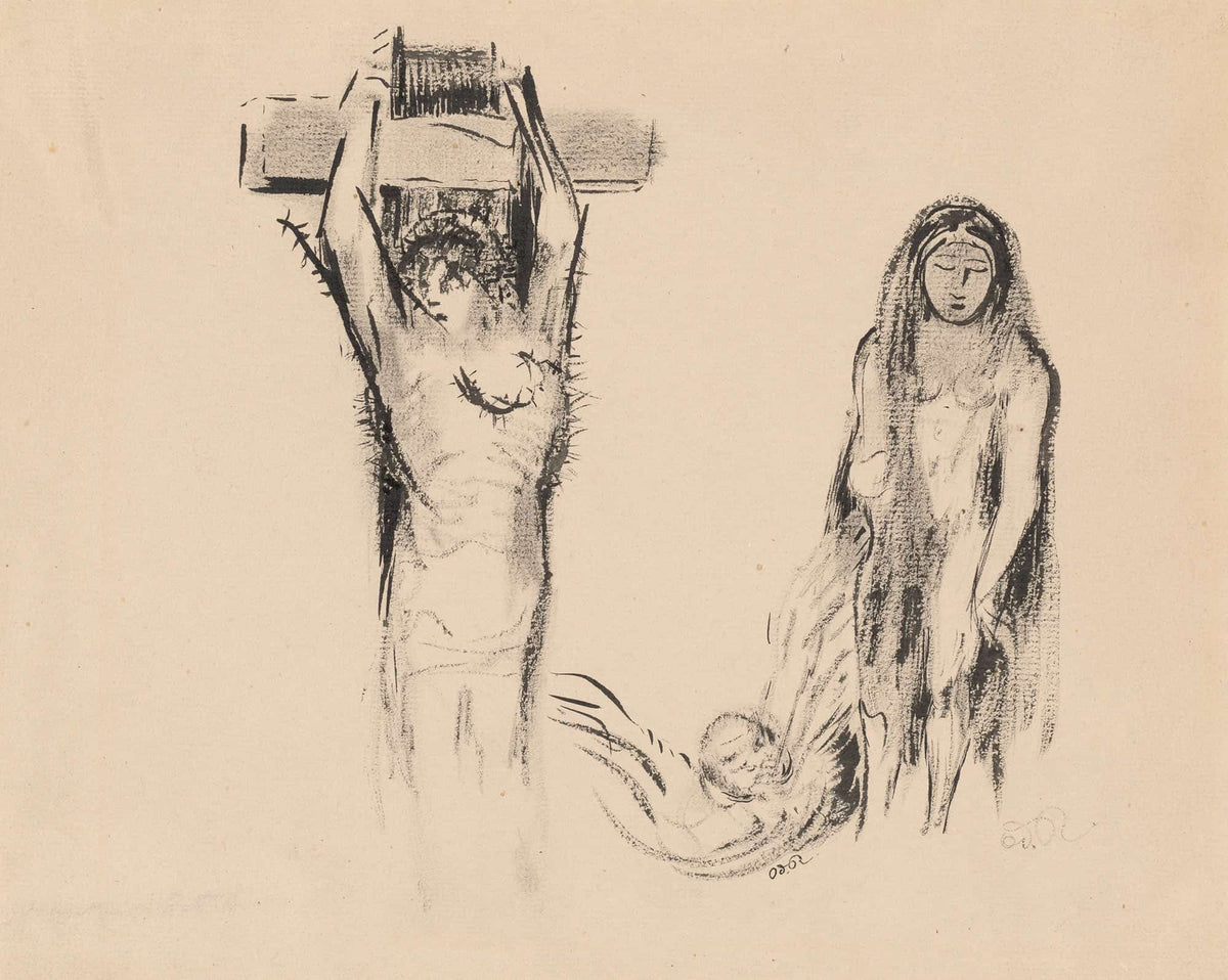 Saint Anthony And The Two Temptresses Saint Antoine Et Deux Tentatrices by Odilon Redon