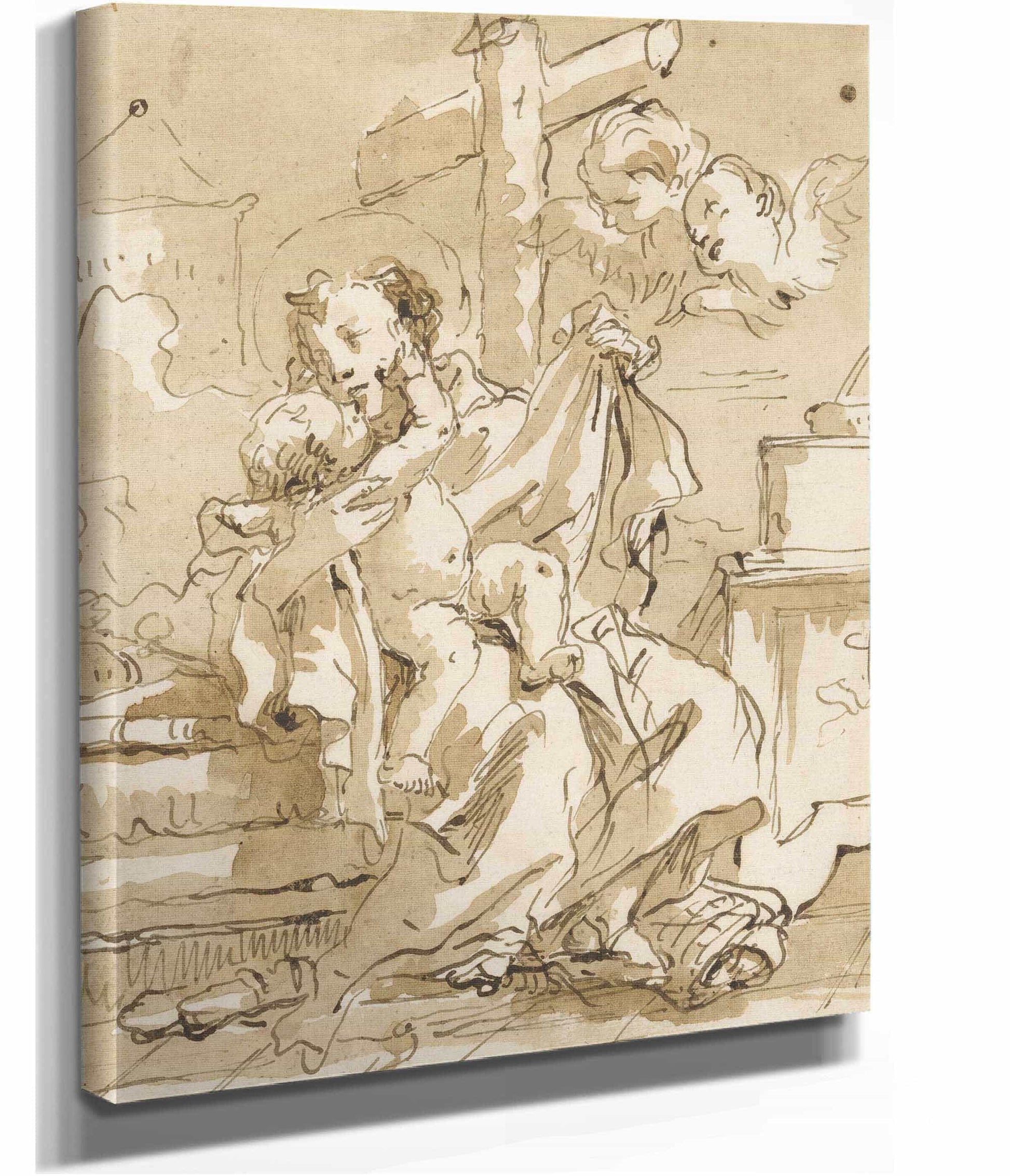Saint Anthony Of Padua With The Christ Child In An Interior by Giovanni Domenico Tiepolo
