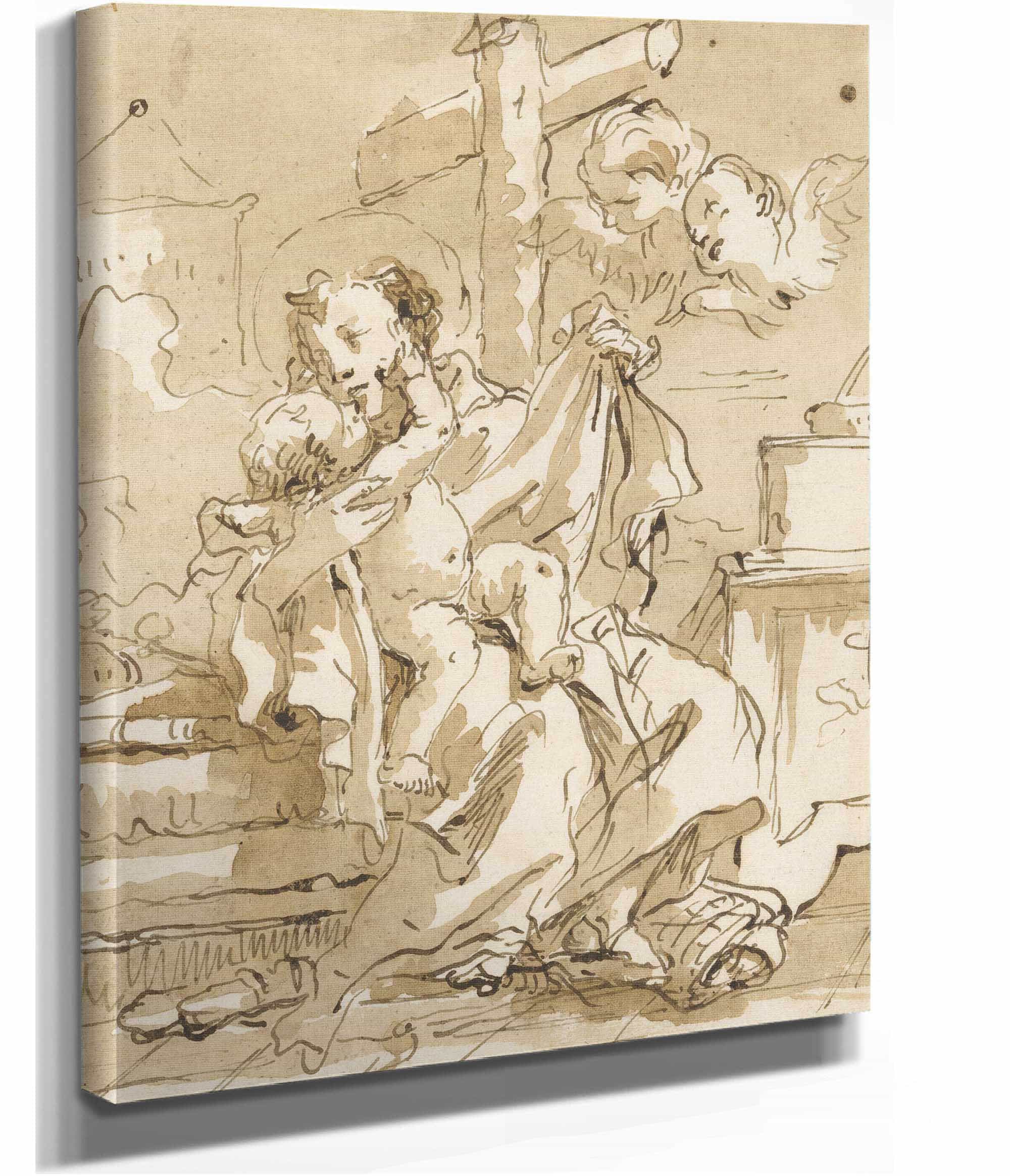 Saint Anthony Of Padua With The Christ Child In An Interior by Giovanni Domenico Tiepolo