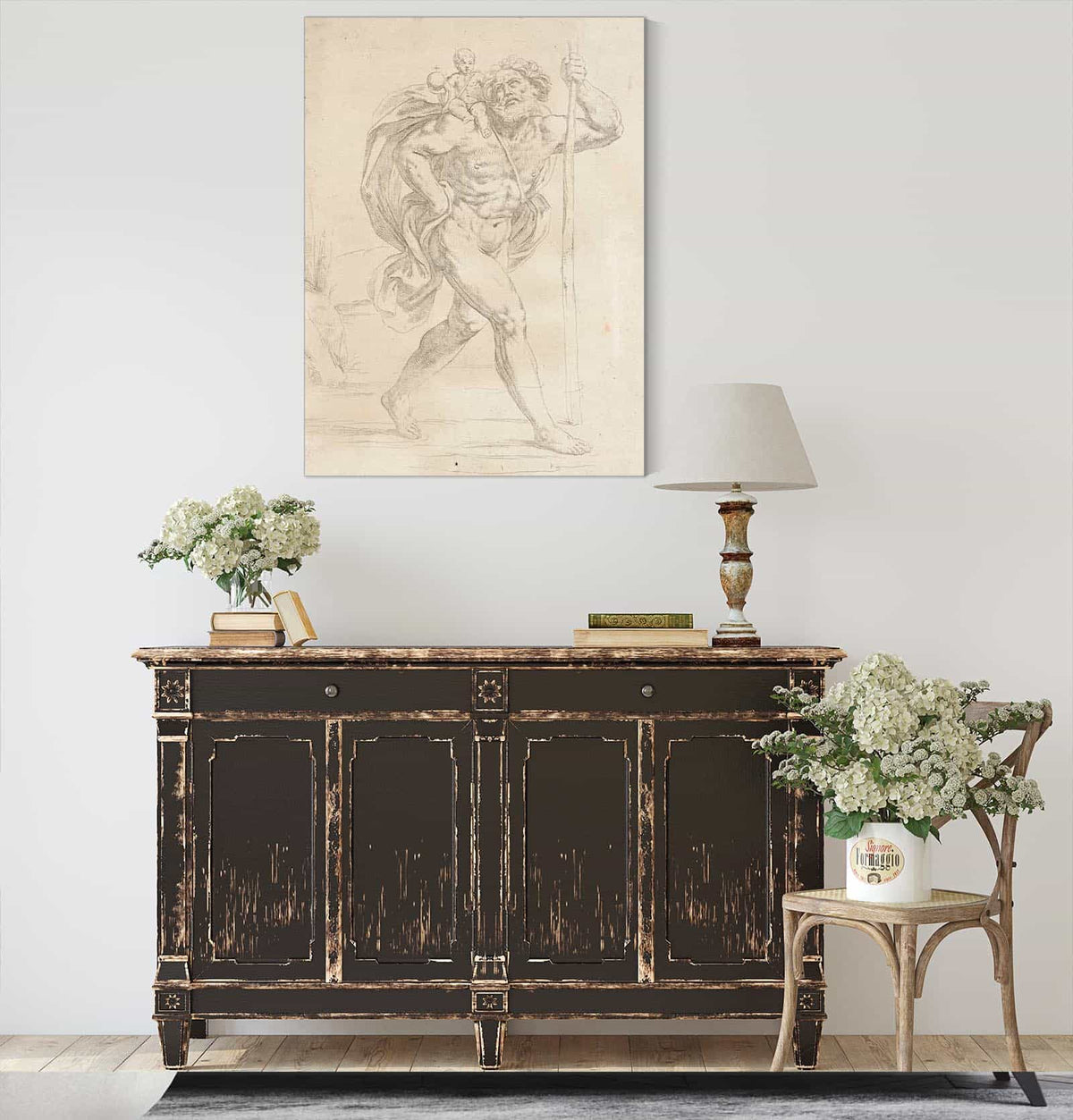 Saint Christopher And The Holy Child by Guido Reni