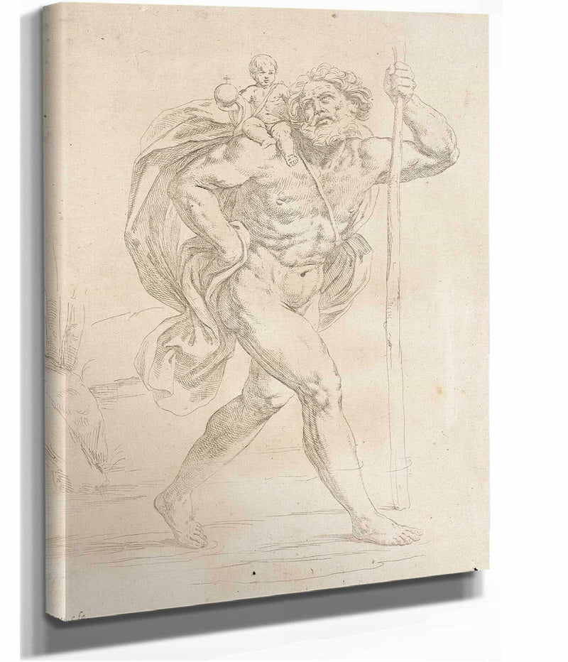 Saint Christopher And The Holy Child by Guido Reni