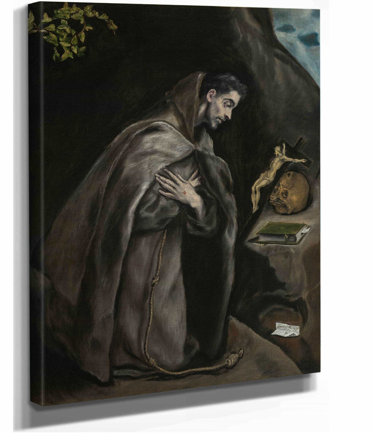 Saint Francis Kneeling In Meditation by El Greco