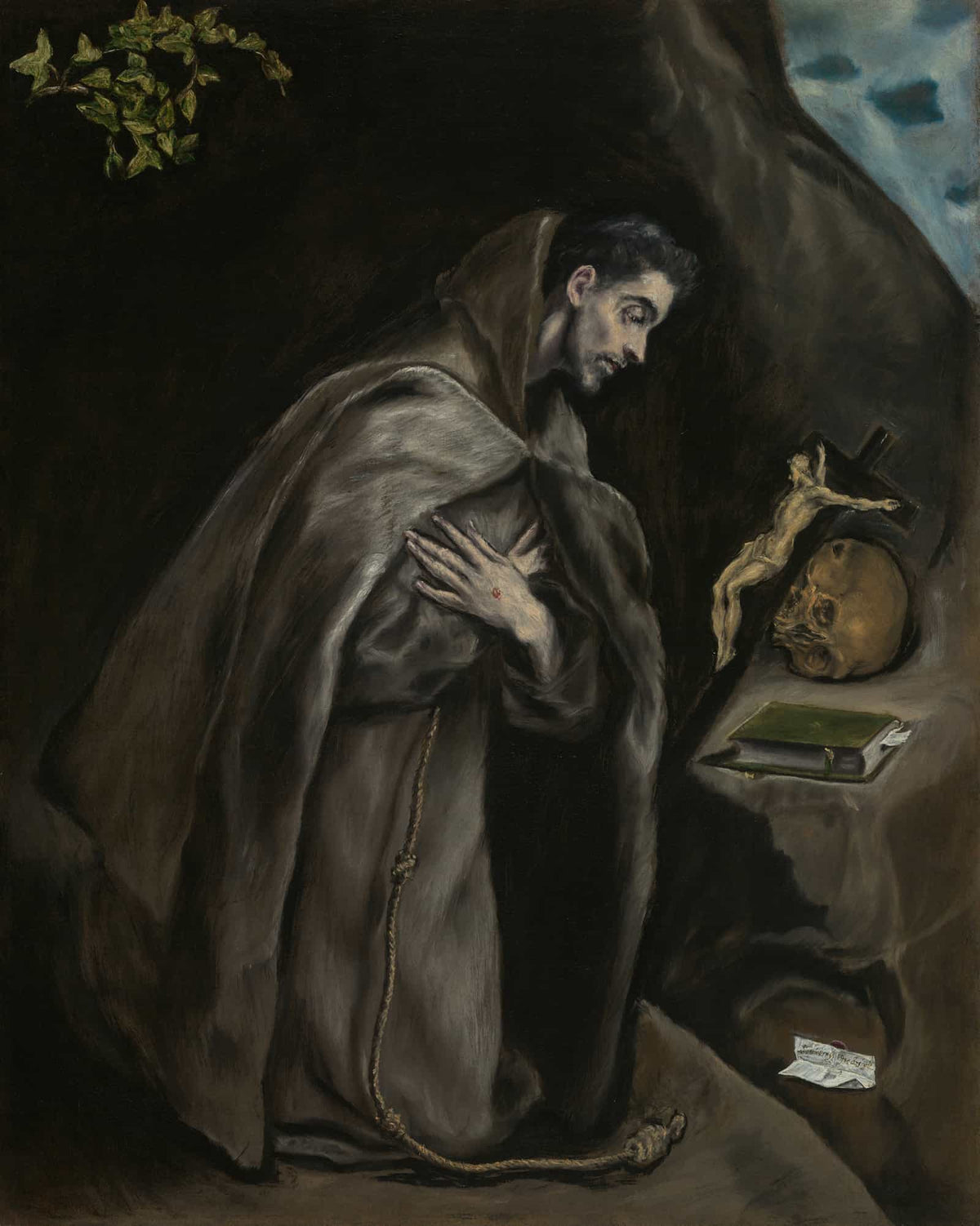 Saint Francis Kneeling In Meditation by El Greco
