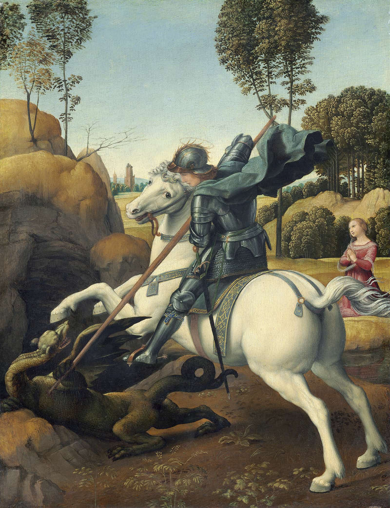 Saint George And The Dragon by Raphael