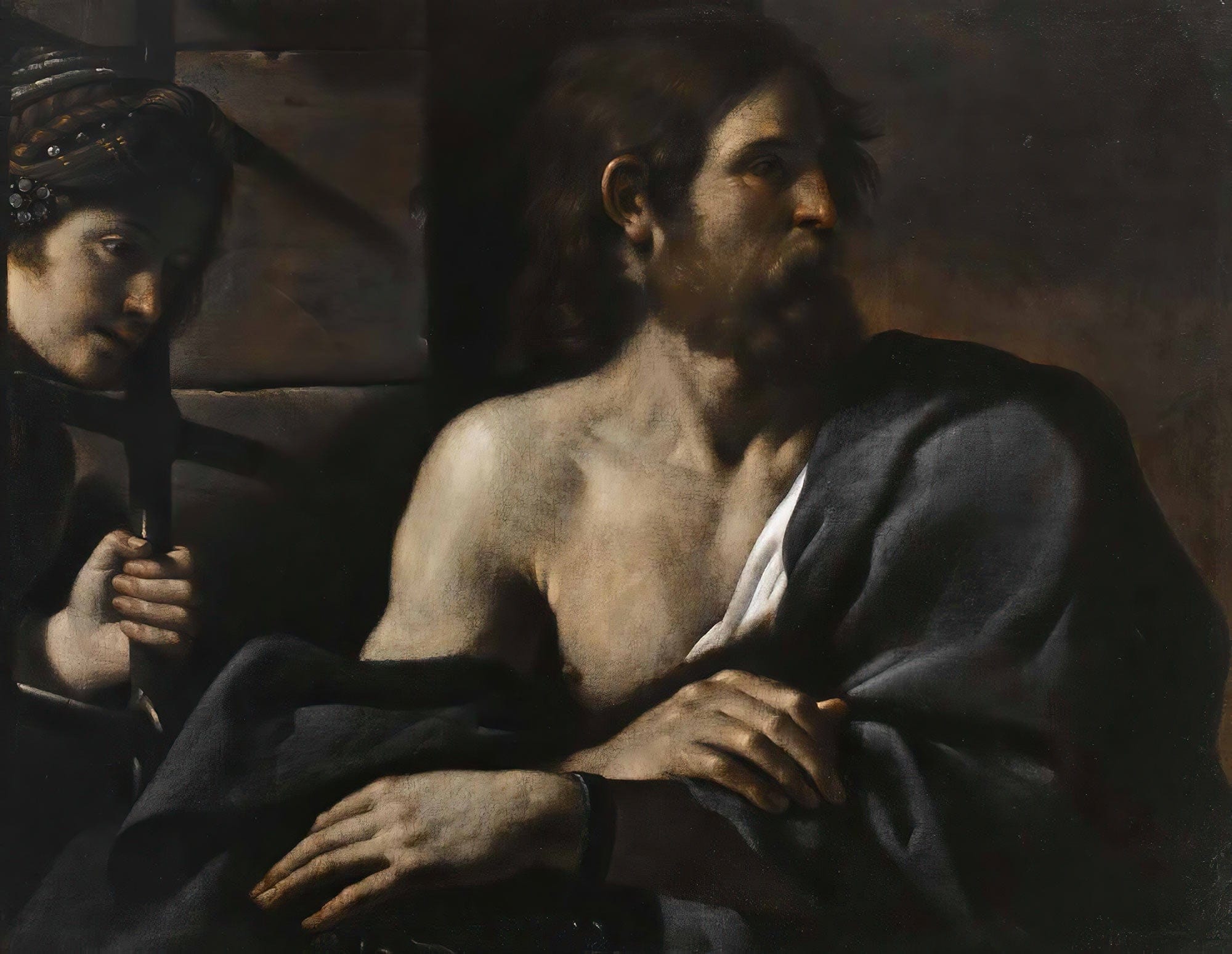 Saint John The Baptist In Prison Visited By Salome by Guercino