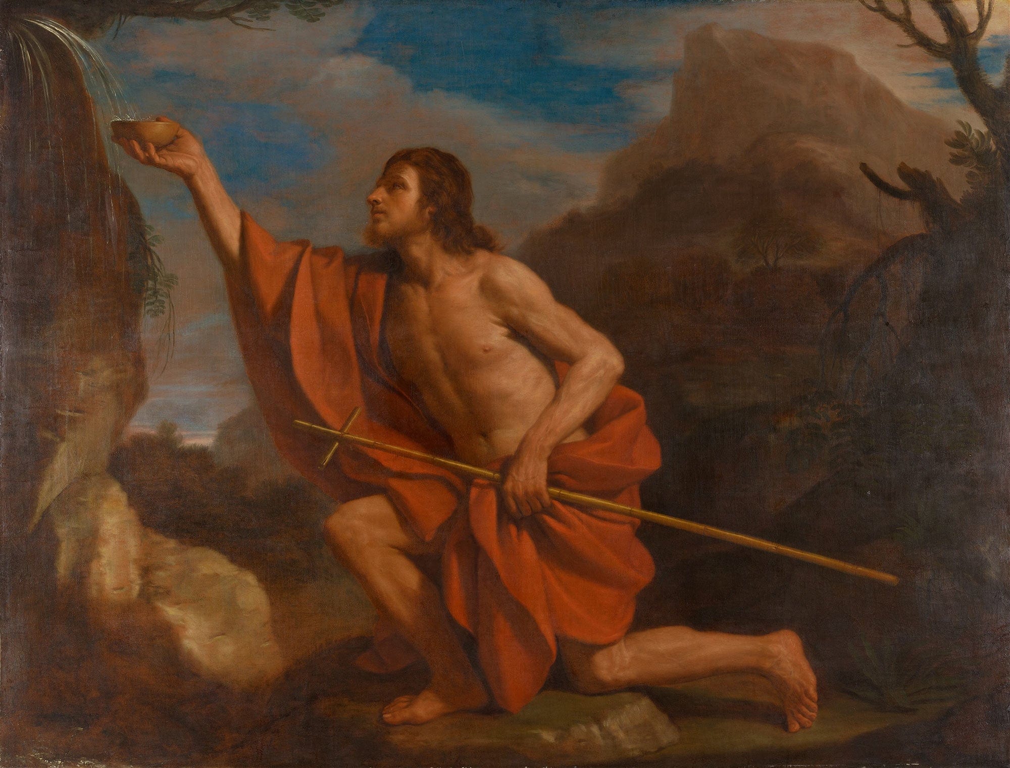 Saint John The Baptist In The Wilderness by Guercino