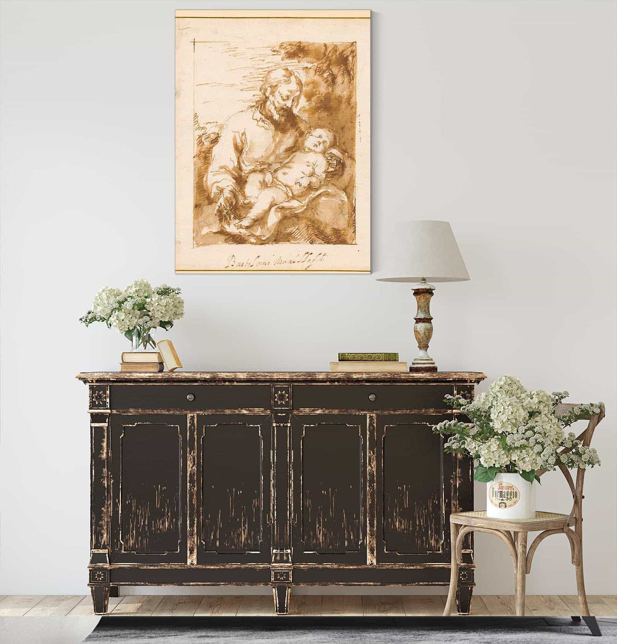 Saint Joseph And The Sleeping Christ Child by Bartolome Esteban Murillo