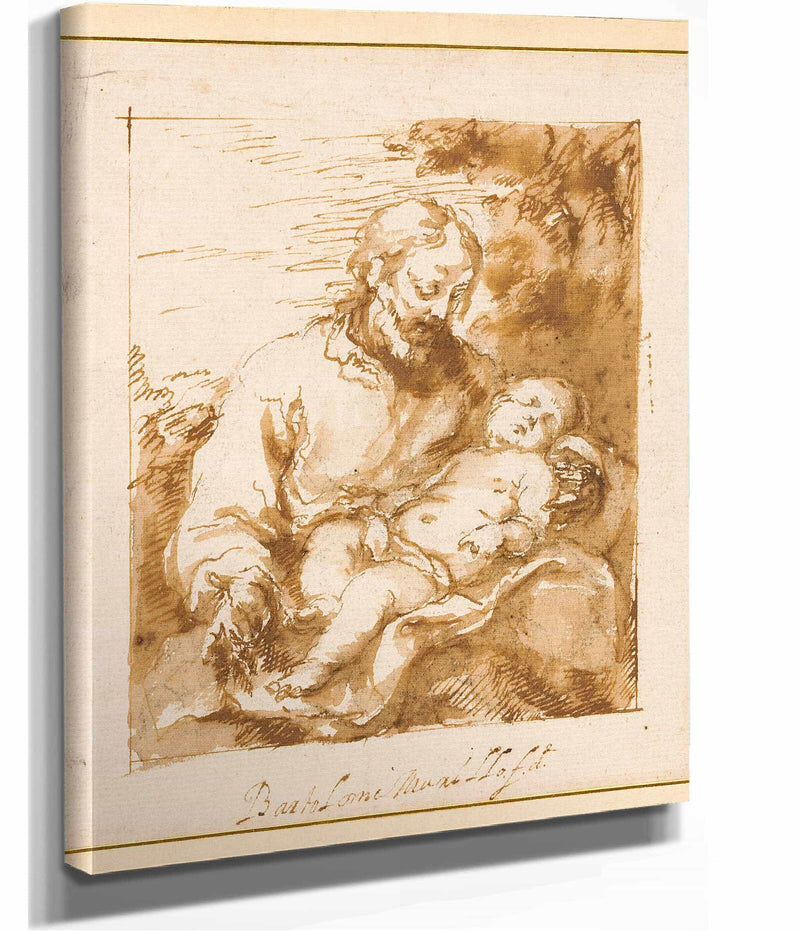 Saint Joseph And The Sleeping Christ Child by Bartolome Esteban Murillo