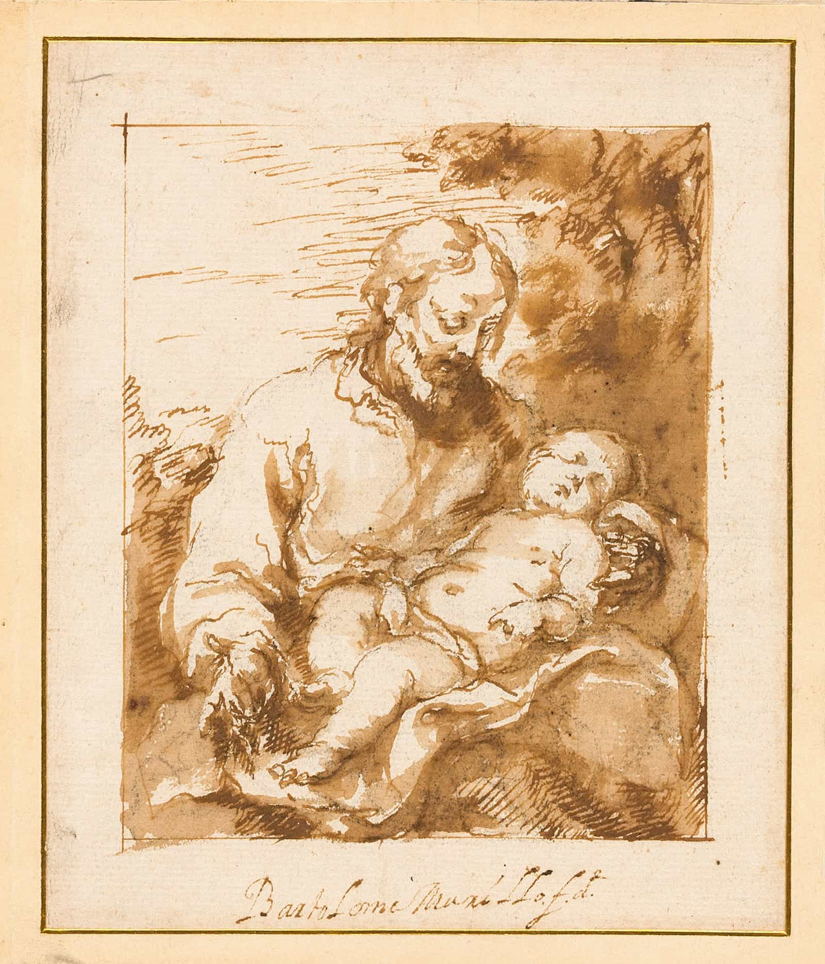 Saint Joseph And The Sleeping Christ Child by Bartolome Esteban Murillo