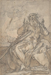 Saint Paul Seated With His Conversion In The Background Th Century by Abraham Bloemaert