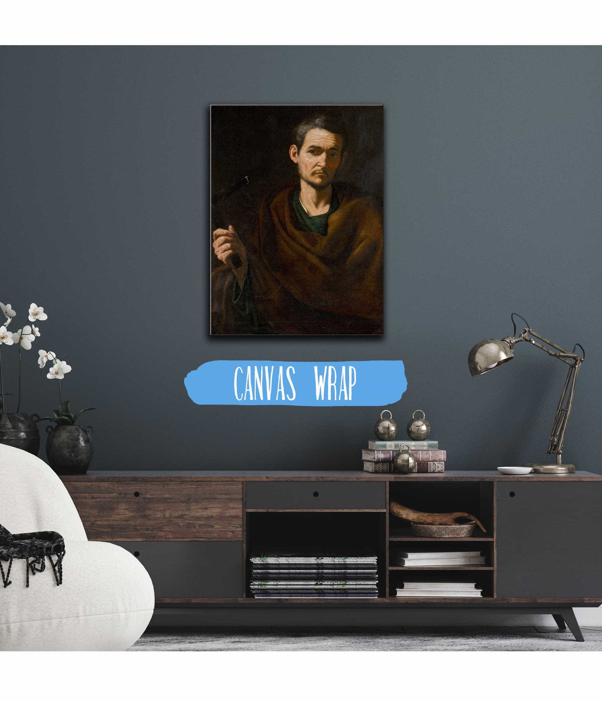 Saint Philip Half Length Holding A Crucifix by Jusepe De Ribera