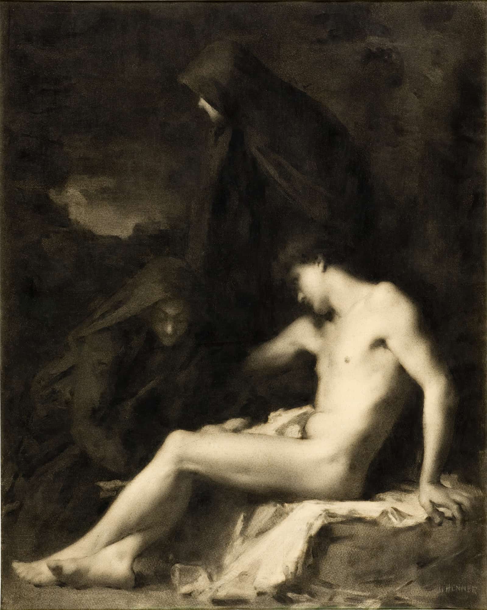 Saint Sebastian Attended By Saint Irene by Jean Jacques Henner