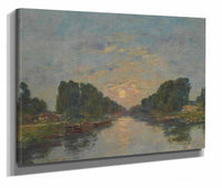 Saint Valery Sur Somme Effet De Lune Sur Le Canal by Eugene Boudin