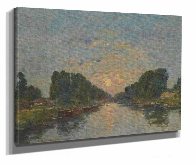 Saint Valery Sur Somme Effet De Lune Sur Le Canal by Eugene Boudin