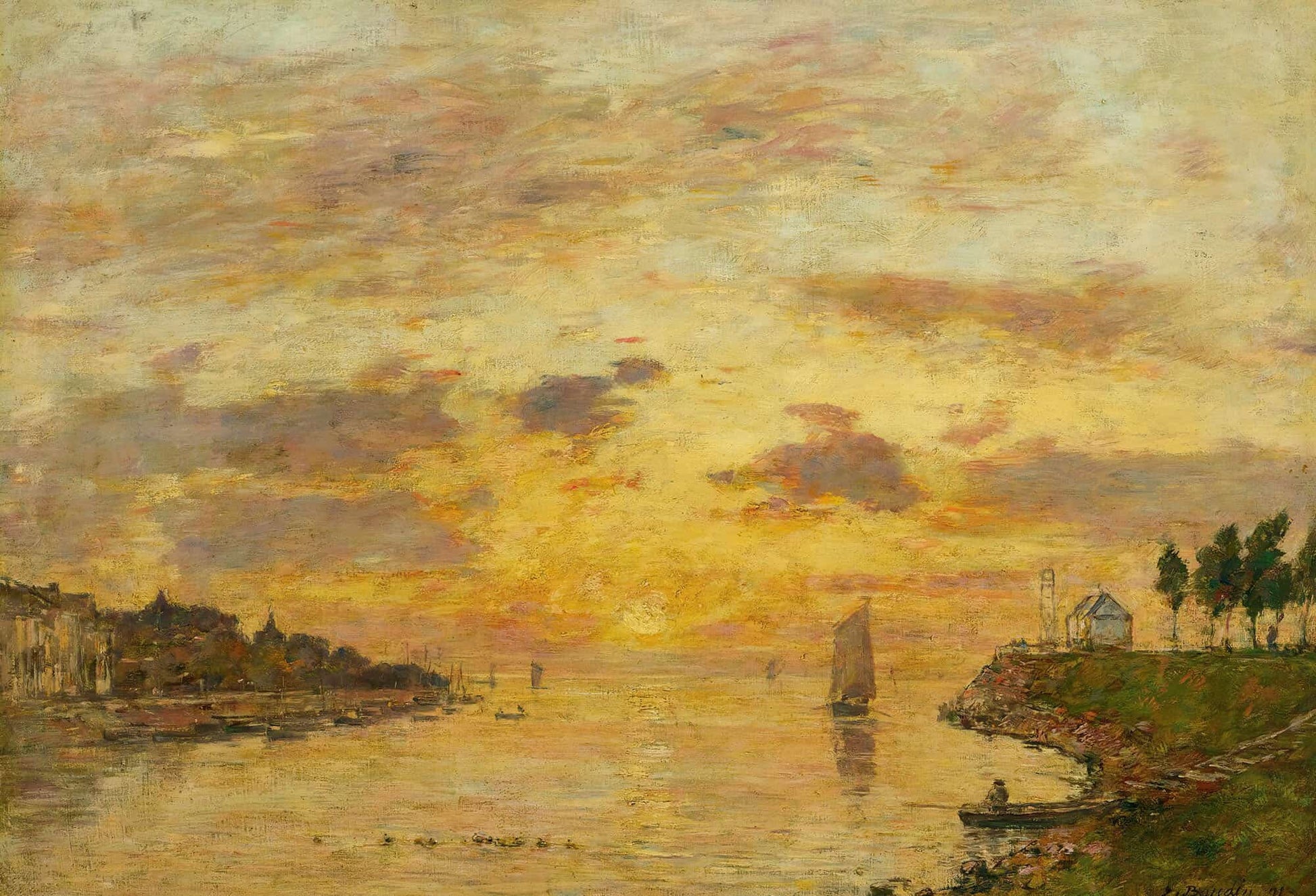 Saint Valery Sur Somme Lembouchure De La Somme by Eugene Boudin