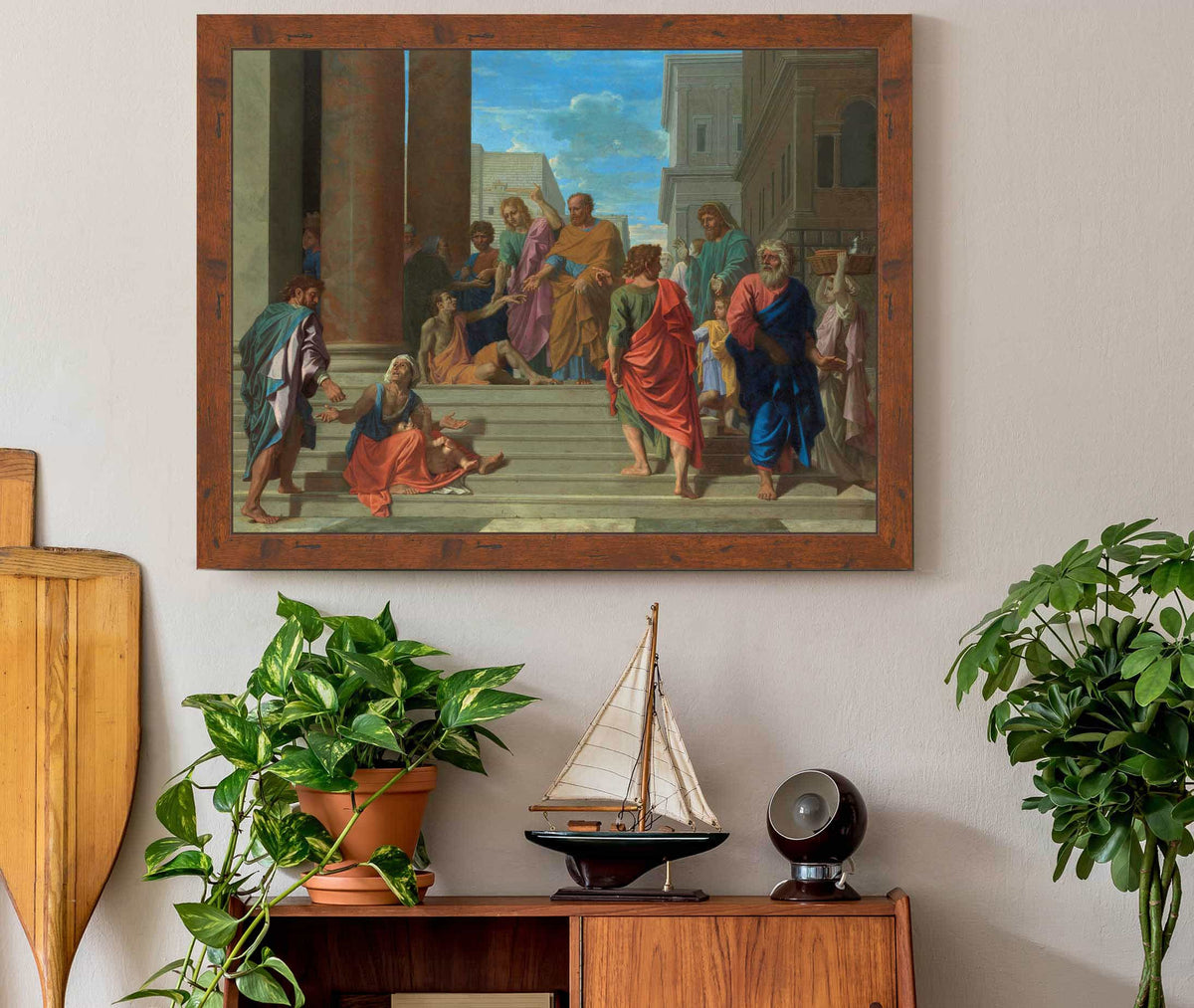 Saints Peter And John Healing The Lame Man by Nicolas Poussin