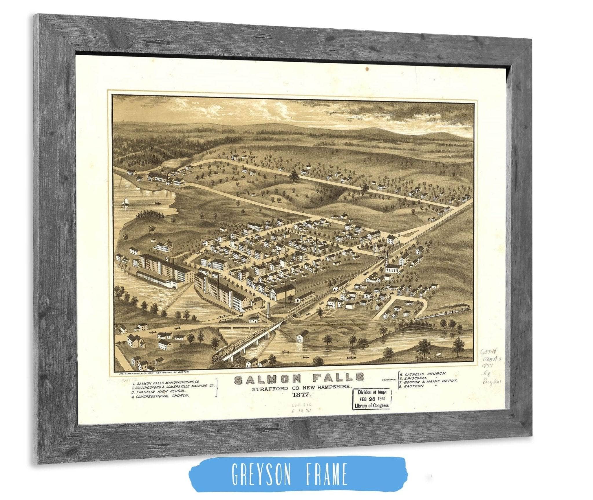 Salmon Falls Strafford Co New Hampshire 1877 State of New Hampshire