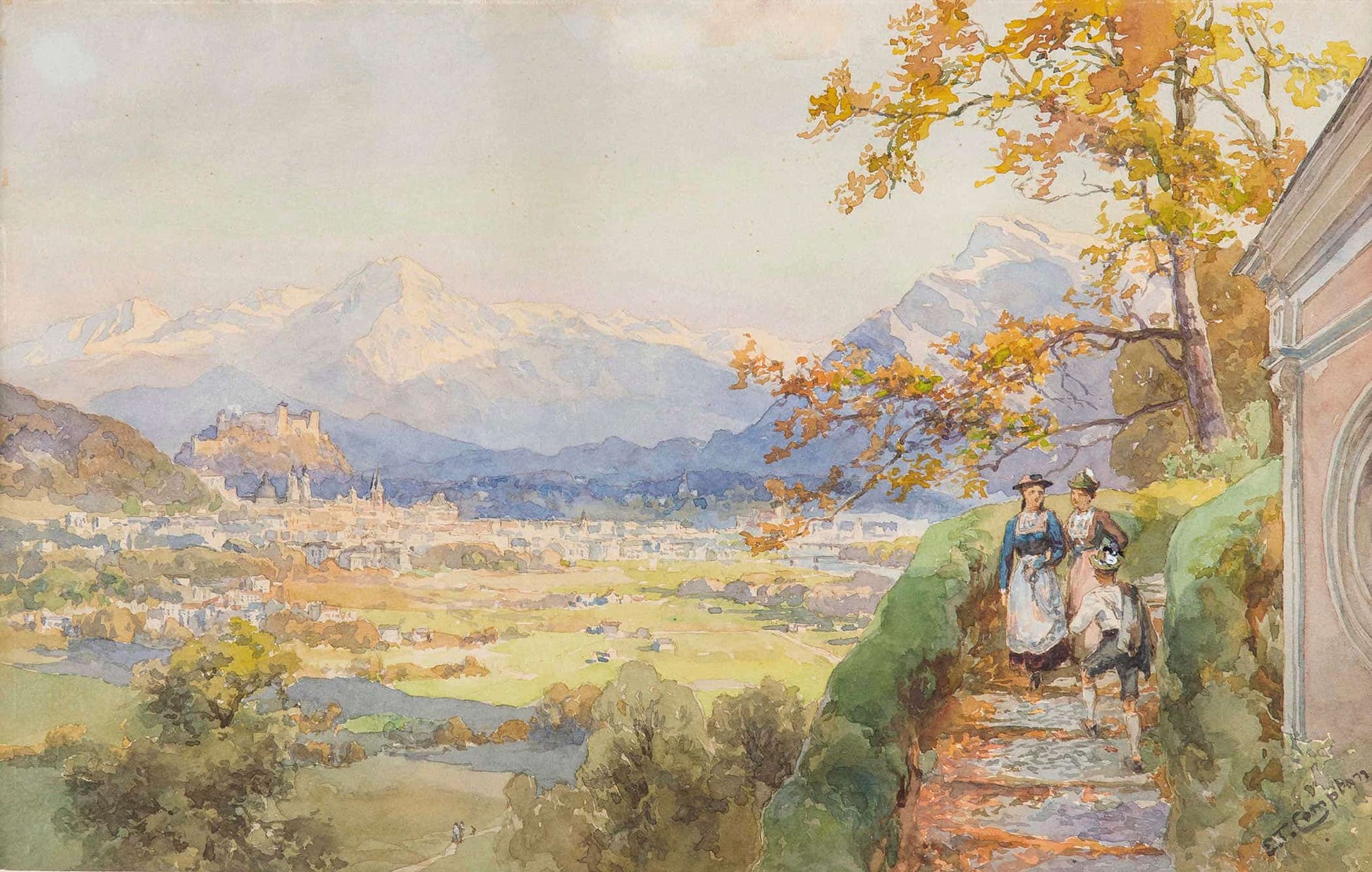 Salzburg Von Maria Plain by Edward Theodore Compton