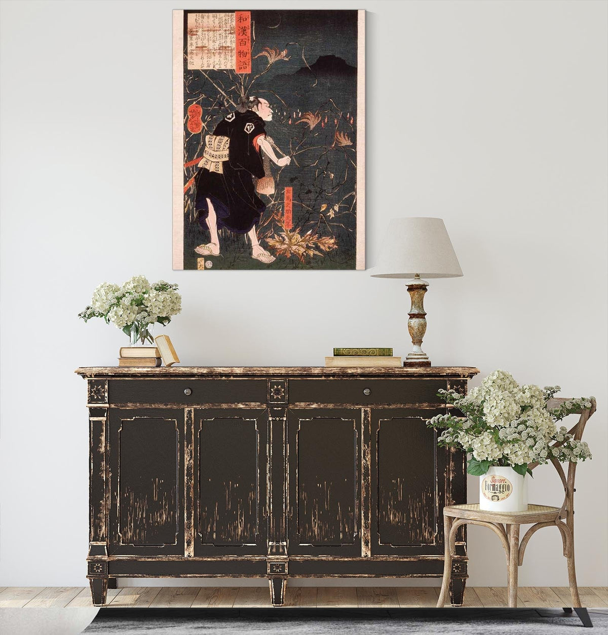 Samanosuke Mitsutoshi With Fox Fires by Tsukioka Yoshitoshi