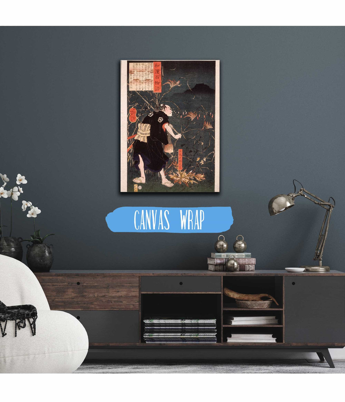 Samanosuke Mitsutoshi With Fox Fires by Tsukioka Yoshitoshi