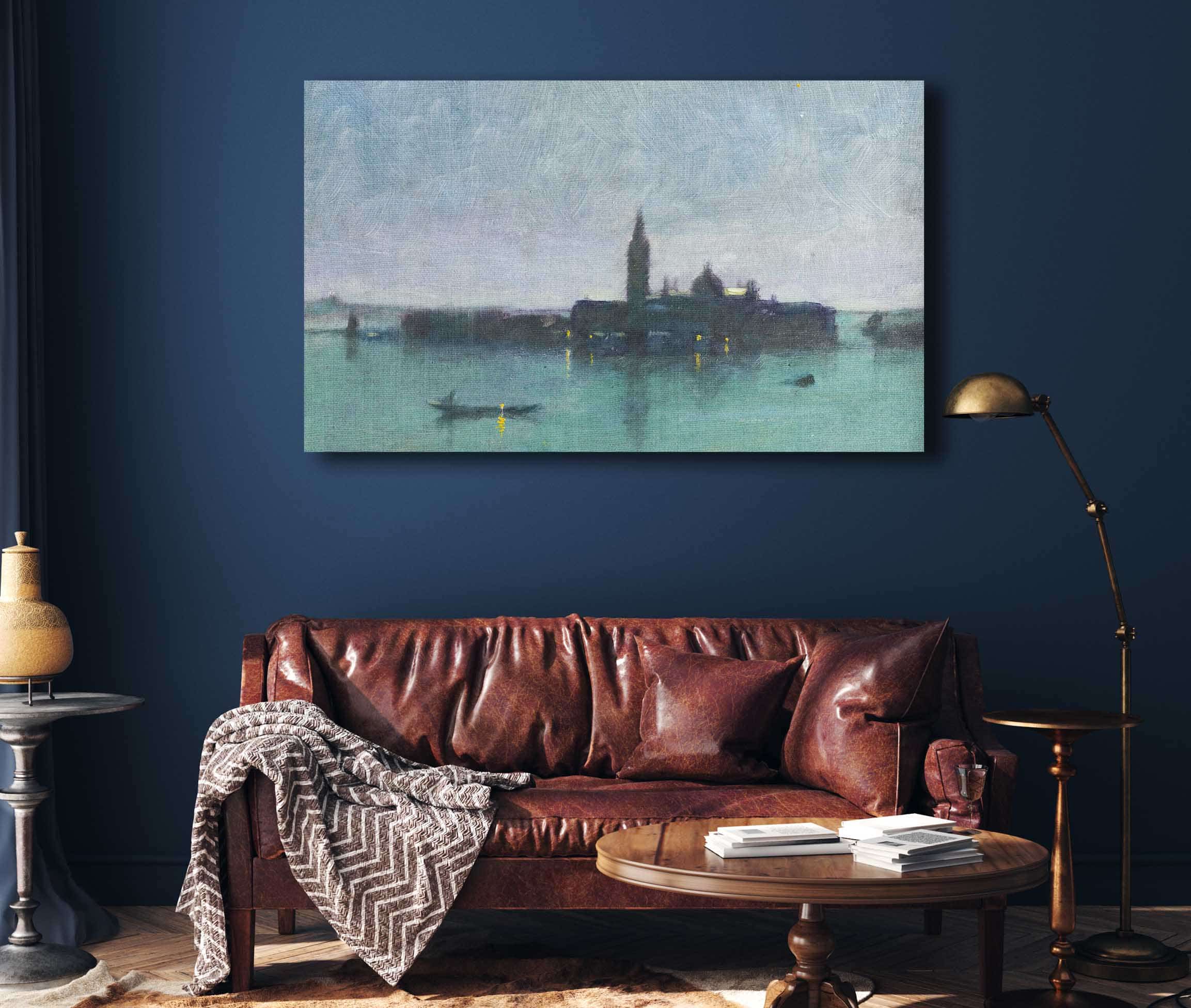 San Giorgio Maggiore From The Lagoon By Moonlight Venice by James Jebusa Shannon