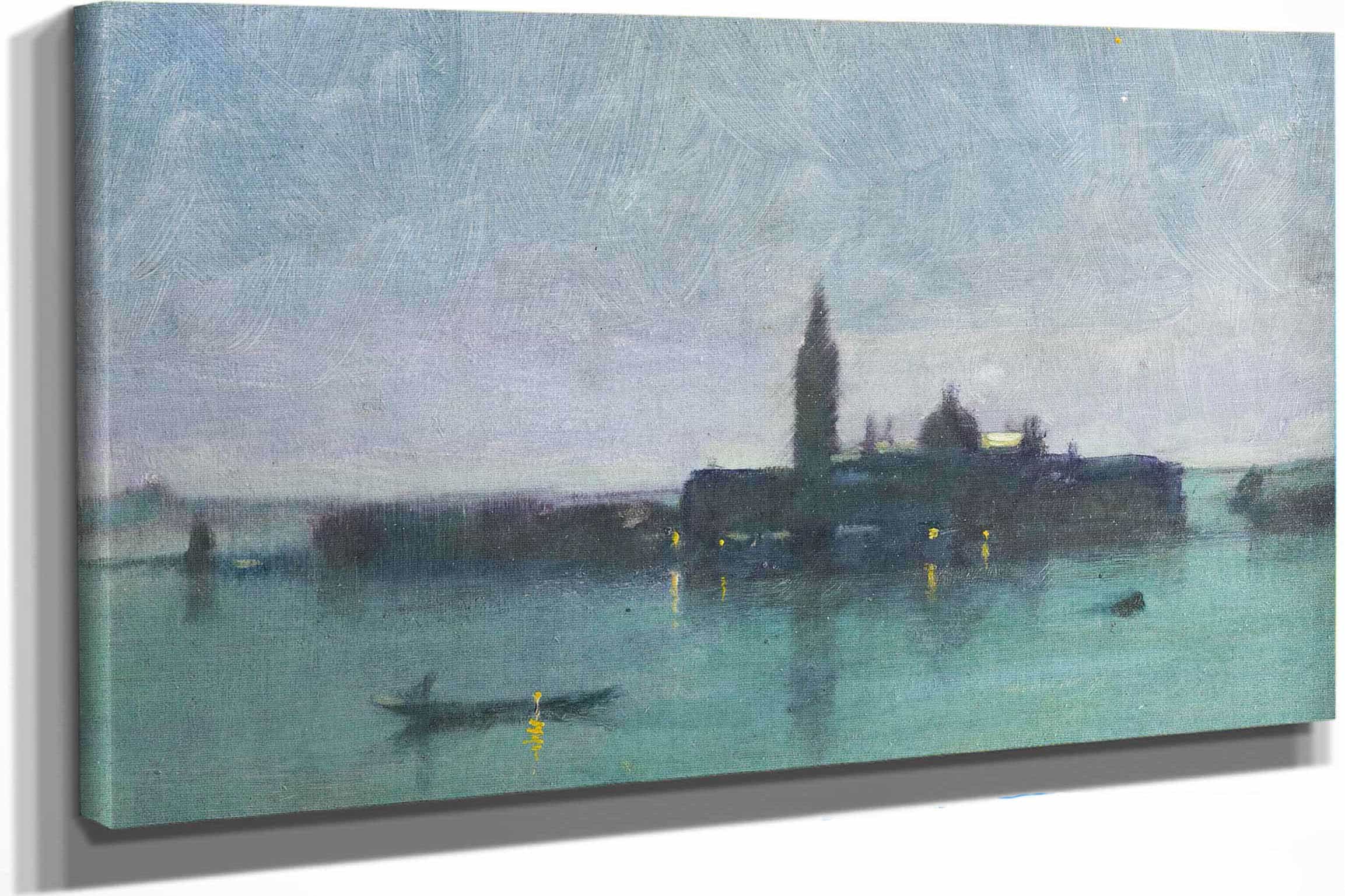 San Giorgio Maggiore From The Lagoon By Moonlight Venice by James Jebusa Shannon