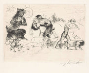 Saters Een Nimf Een Faun En Een Toom Varkens by Lovis Corinth