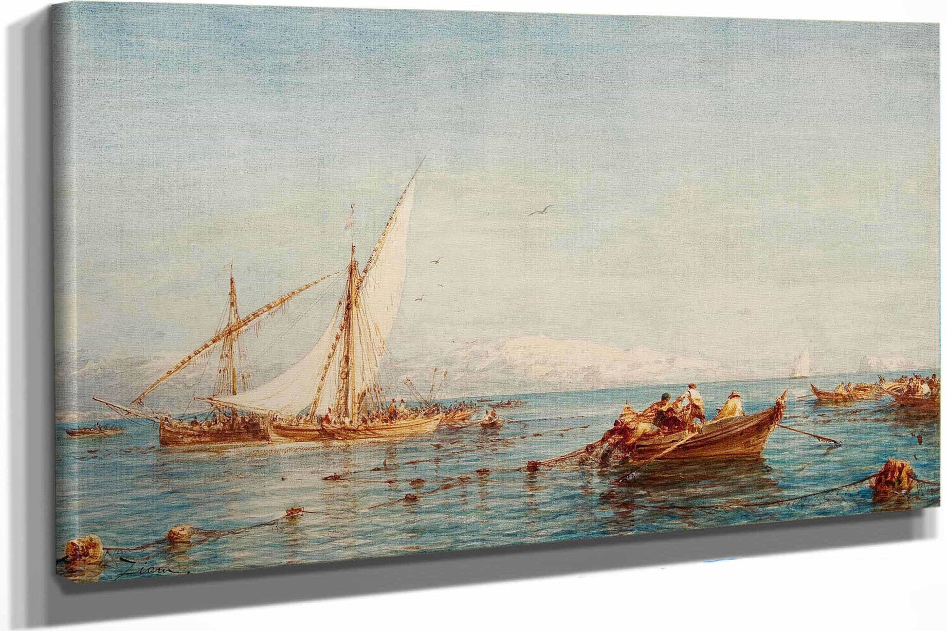 Sausset Environs De Marseille La Peche Au Thon by Felix Ziem