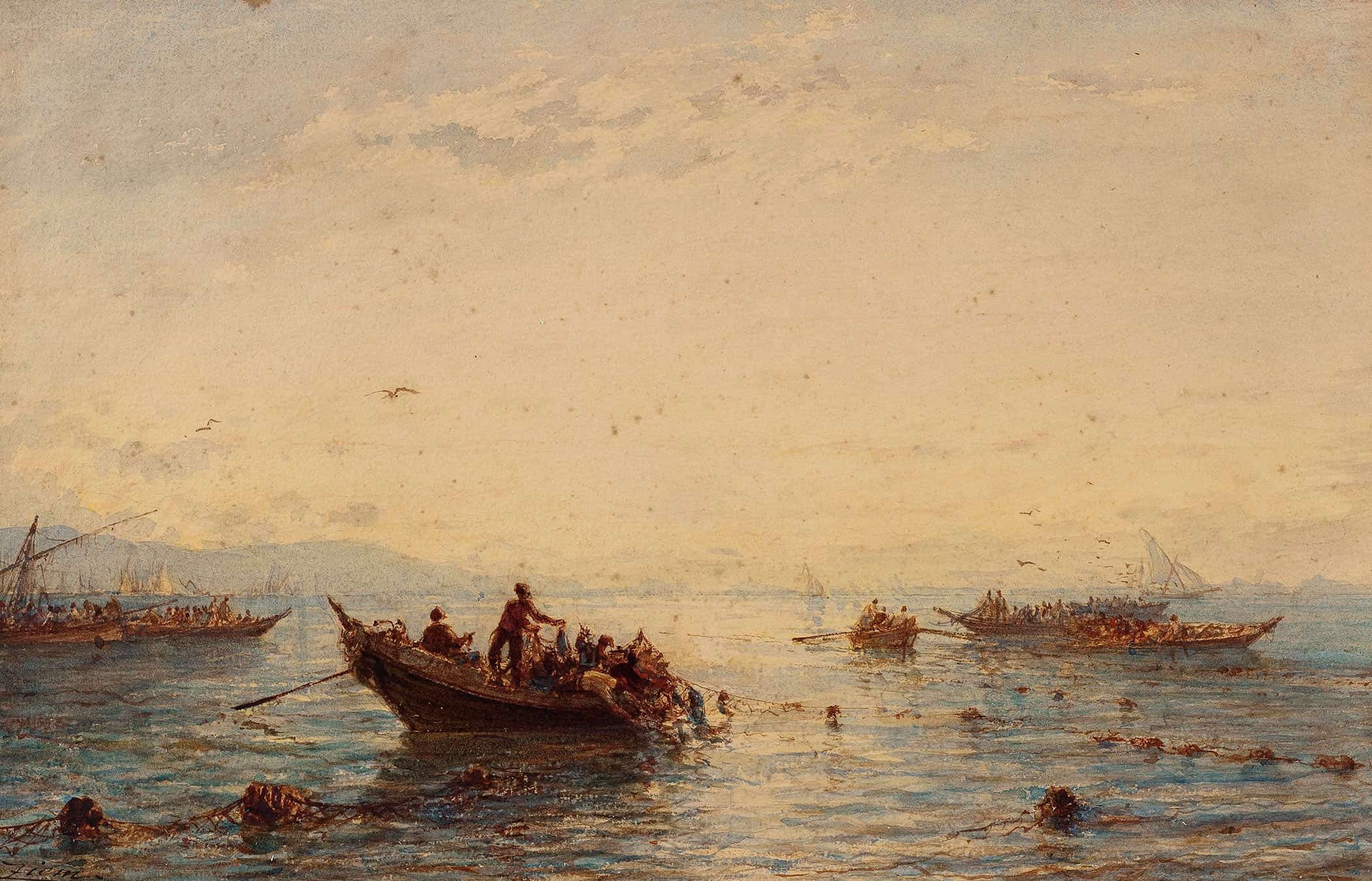 Sausset La Peche Au Thon by Felix Ziem
