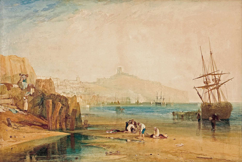 Scarborough Town And Castle Morning Boys Catching Crabs by Joseph Mallord William Turner