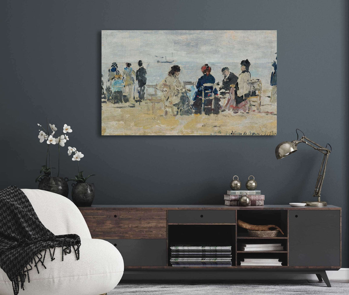 Scene De Plage by Eugene Boudin