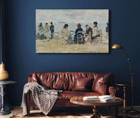 Scene De Plage by Eugene Boudin