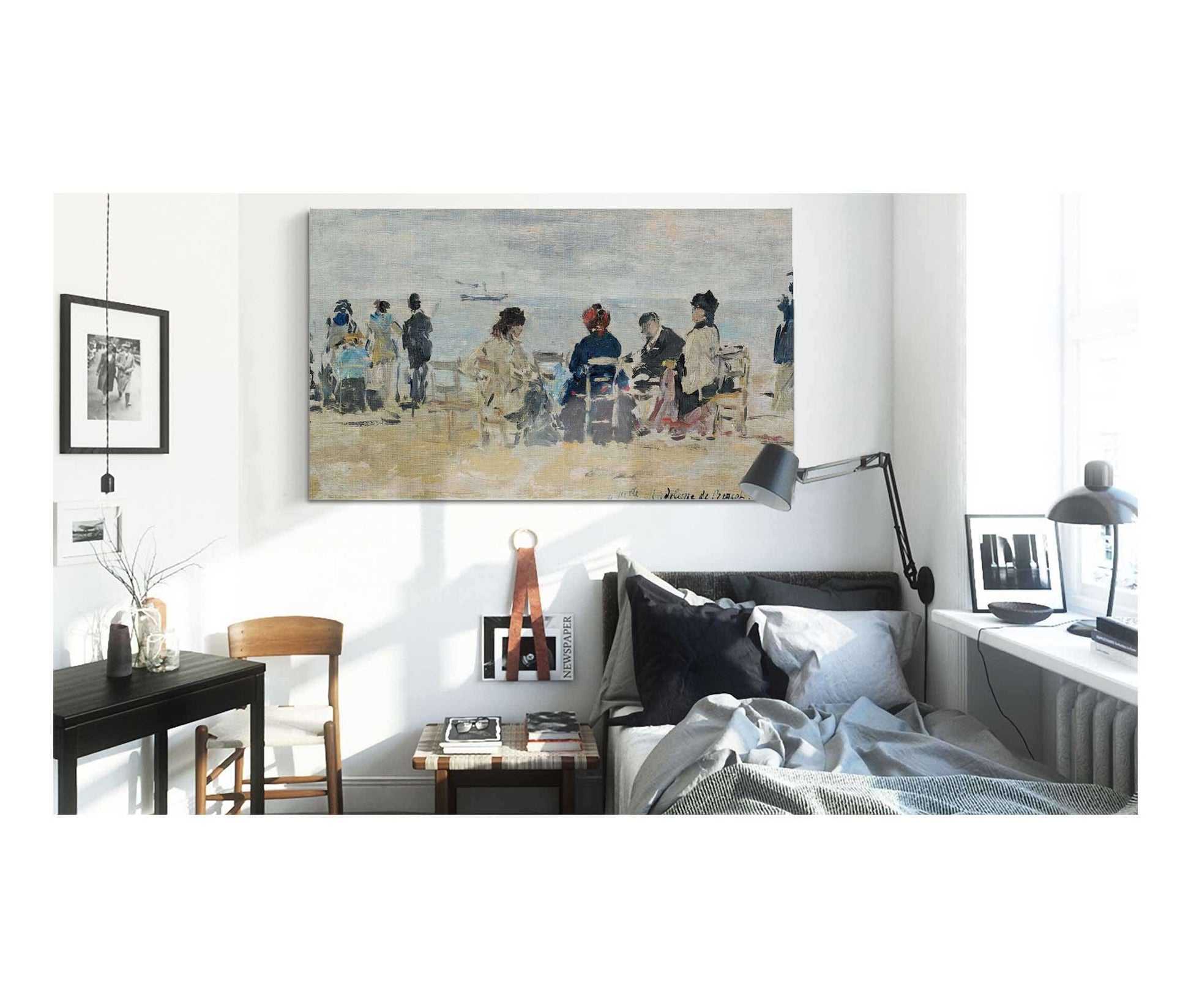 Scene De Plage by Eugene Boudin