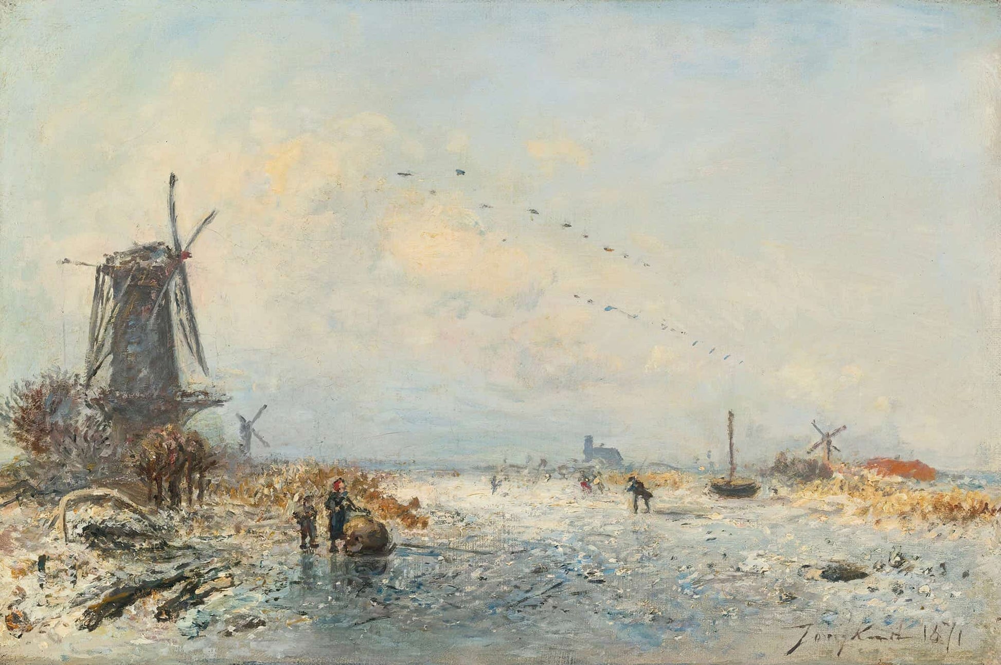 Scene Dhiver En Hollande by Johan Barthold Jongkind