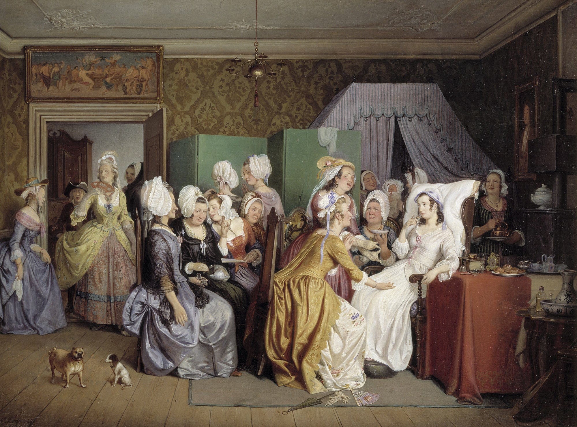Scene From Ludwig Holbergs The Lying In Room by Wilhelm Marstrand