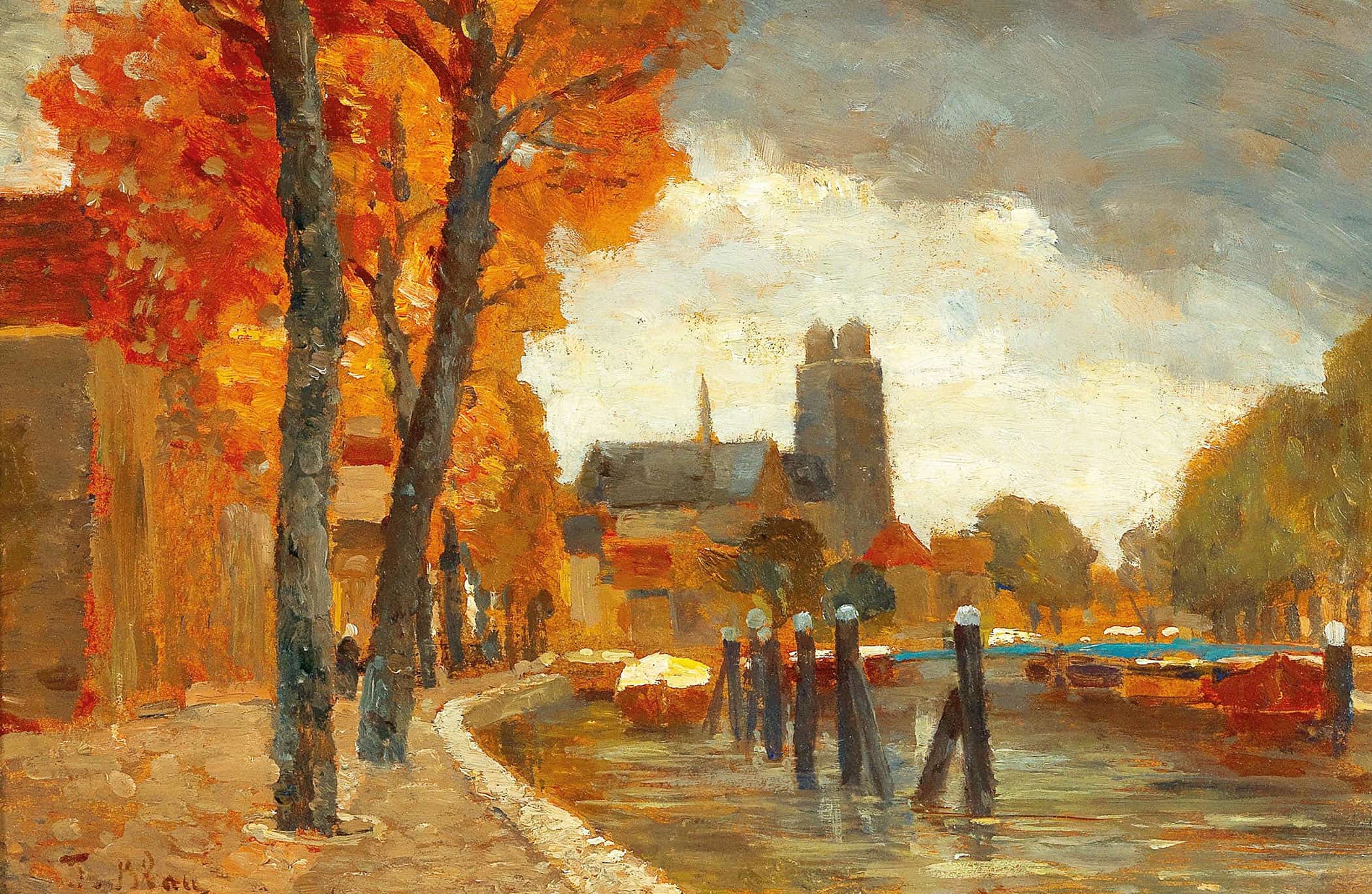 Scene In Dordrecht by Tina Blau