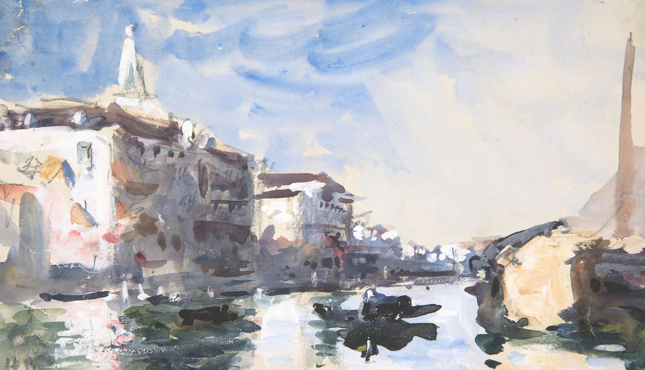 Scene On The Grand Canal Venice by Hercules Brabazon Brabazon